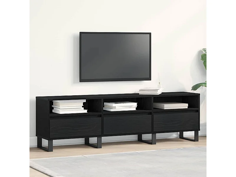 Gabinete para TV Carvalho preto 150 x 30 x 44.5 cm