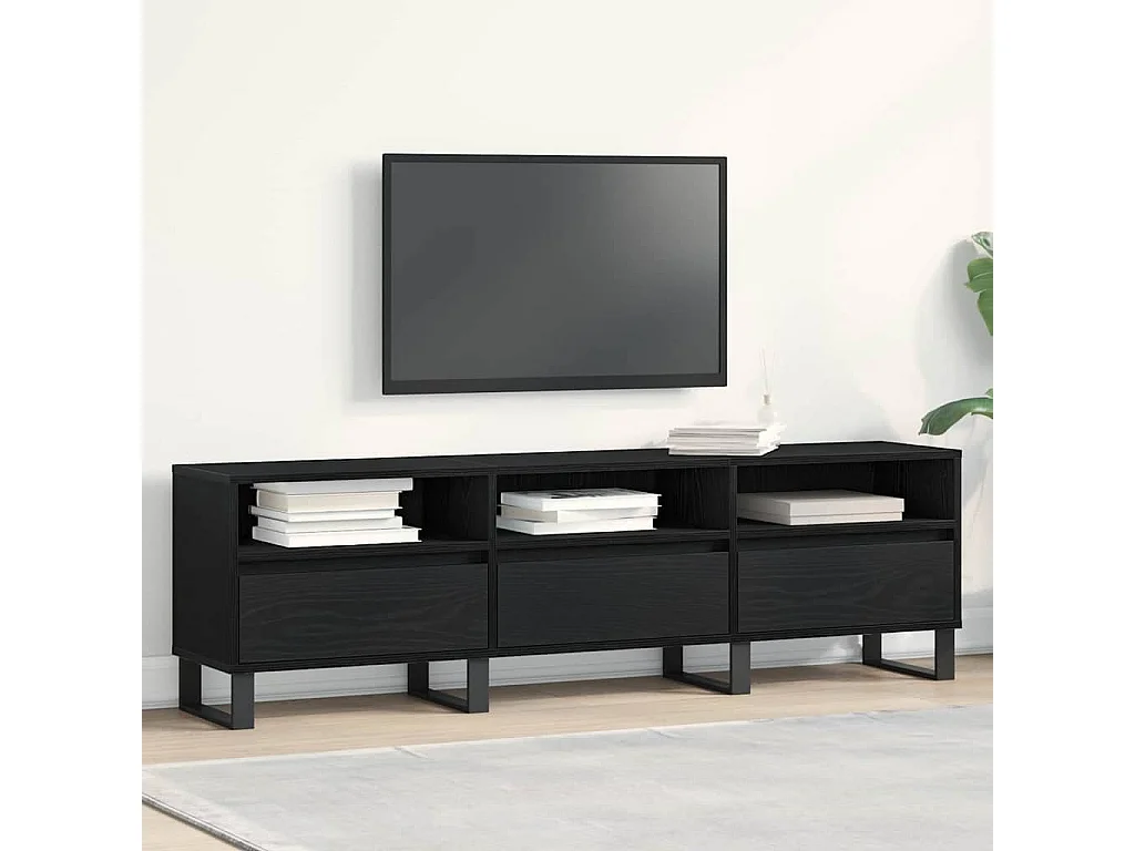 Meuble TV Chêne noir 150 x 30 x 44.5 cm Bois d'ingénierie