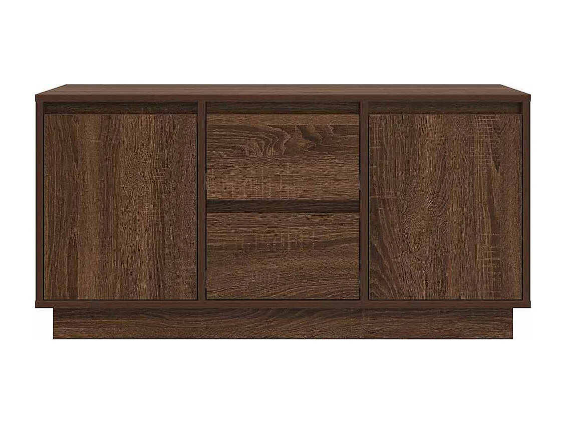 Mueble de TV con luces LED roble marrón 100x41x50 cm