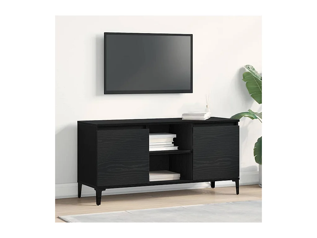 Meuble TV Noir 102 x 35 x 50 cm Bois d'ingénierie
