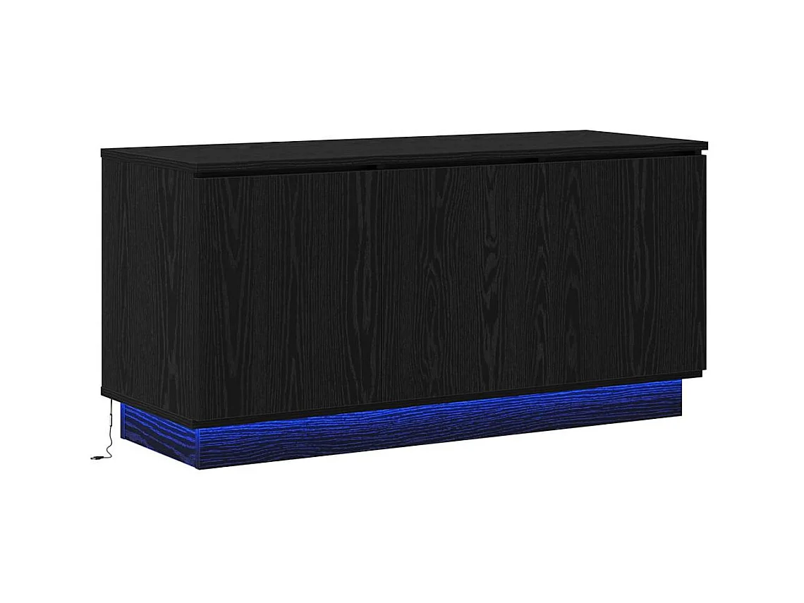 Meuble TV avec LED Chêne noir 100 x 38 x 49 cm