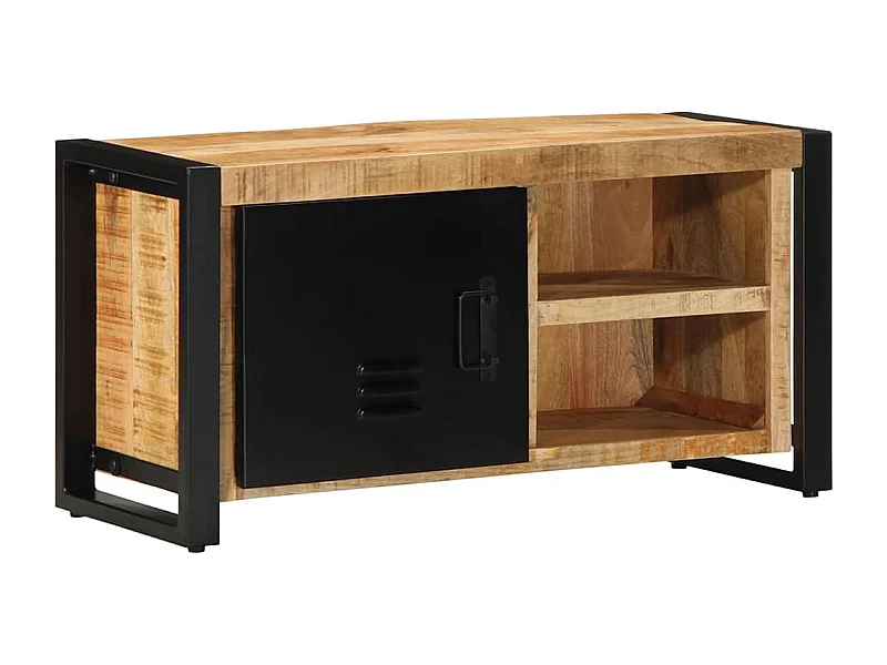 Meuble TV 80x30x40 cm bois massif de manguier brut