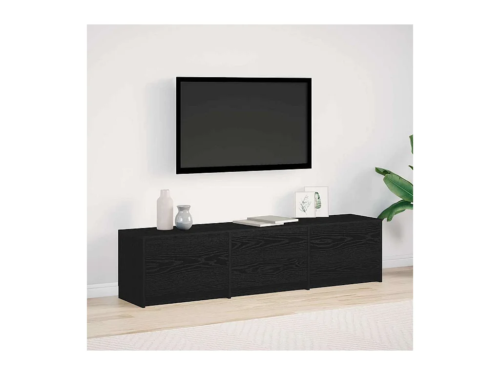 Meuble TV Chêne noir 162,5 x 34 x 40 cm Bois d'ingénierie