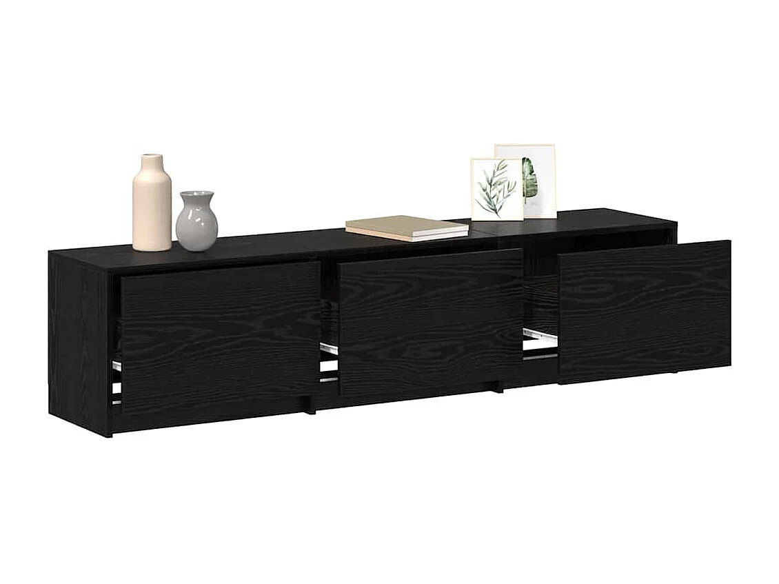 Meuble TV Chêne noir 162,5 x 34 x 40 cm Bois d'ingénierie