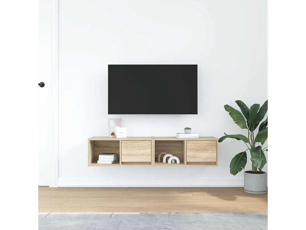 Meubles TV 2 pièces chêne sonoma 60x31x25,5 cm bois d'ingénierie