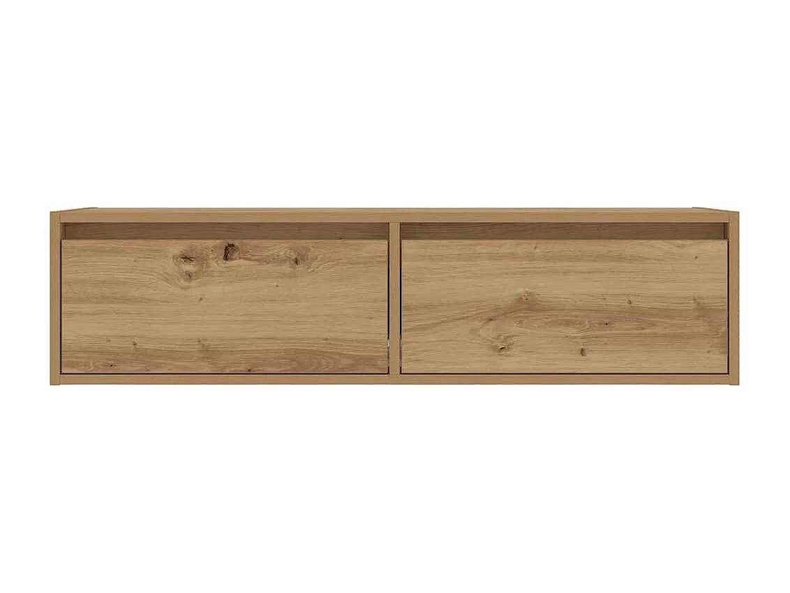 Meuble TV avec lumières LED chêne artisanal 100X35,5x25 cm