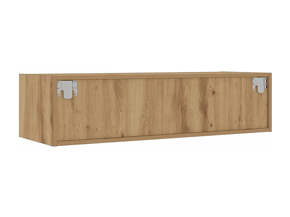 Meuble TV avec lumières LED chêne artisanal 100X35,5x25 cm