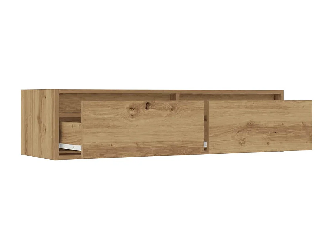 Meuble TV avec lumières LED chêne artisanal 100X35,5x25 cm