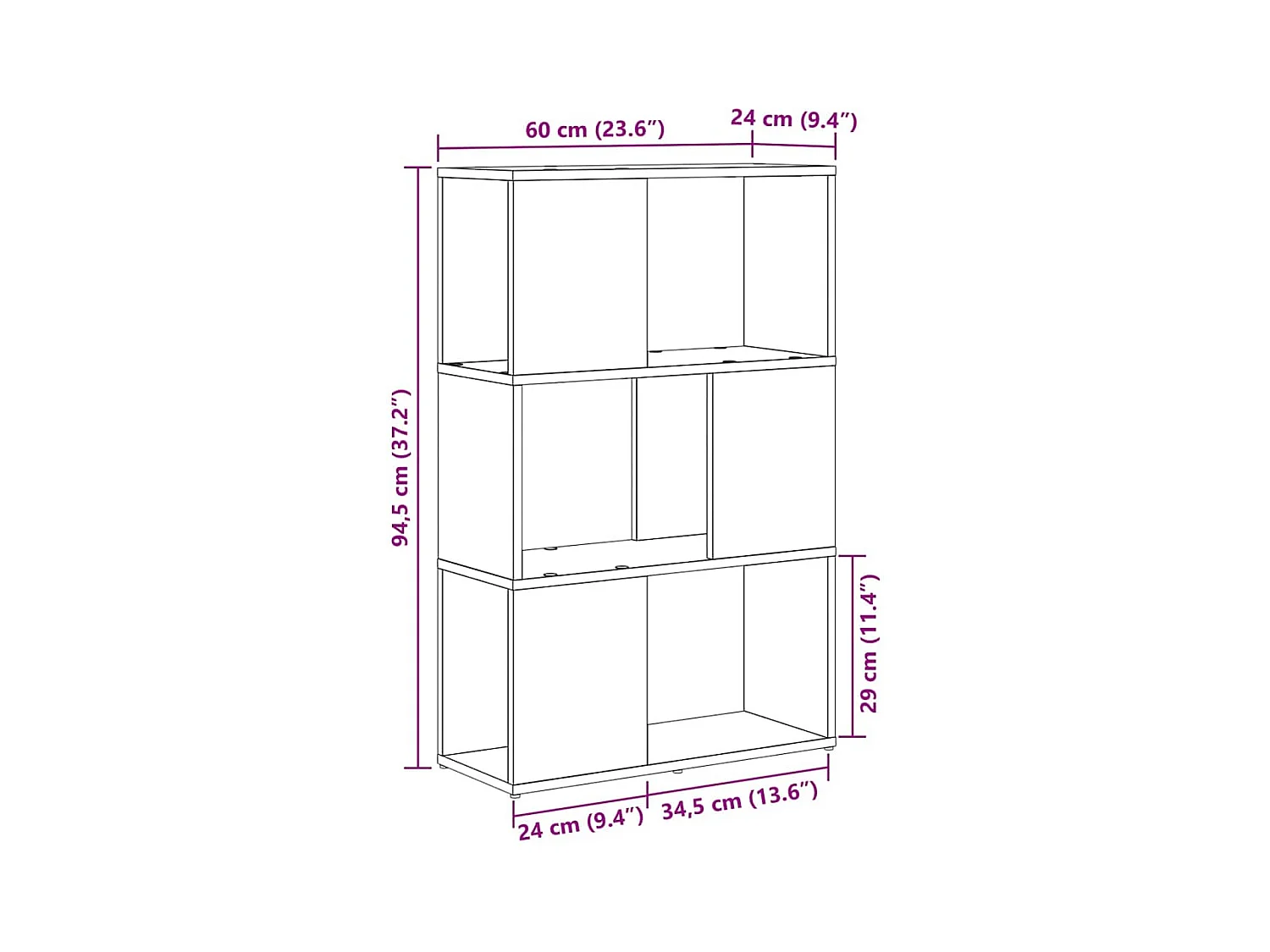 Meuble TV Marron 60 x 24 x 94 cm