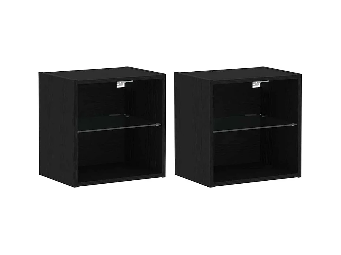 Meuble TV 8 pièces Chêne noir 40 x 28.5 x 40 cm