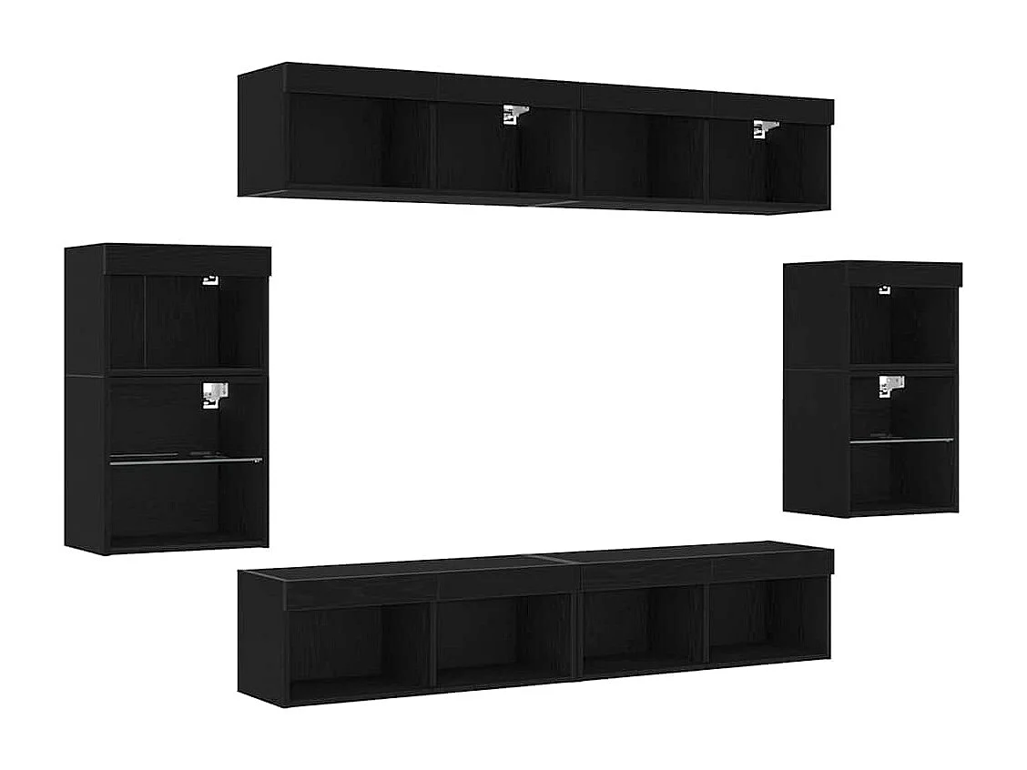 Centro de Entretenimiento 8 pcs Roble negro 40 x 28.5 x 40 cm