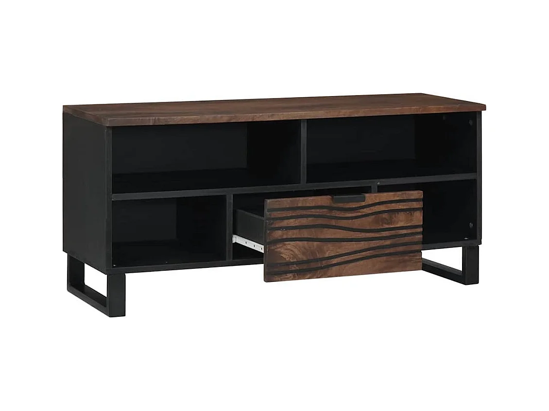 Meuble TV Marron 105 x 33 x 46 cm bois de manguier massif