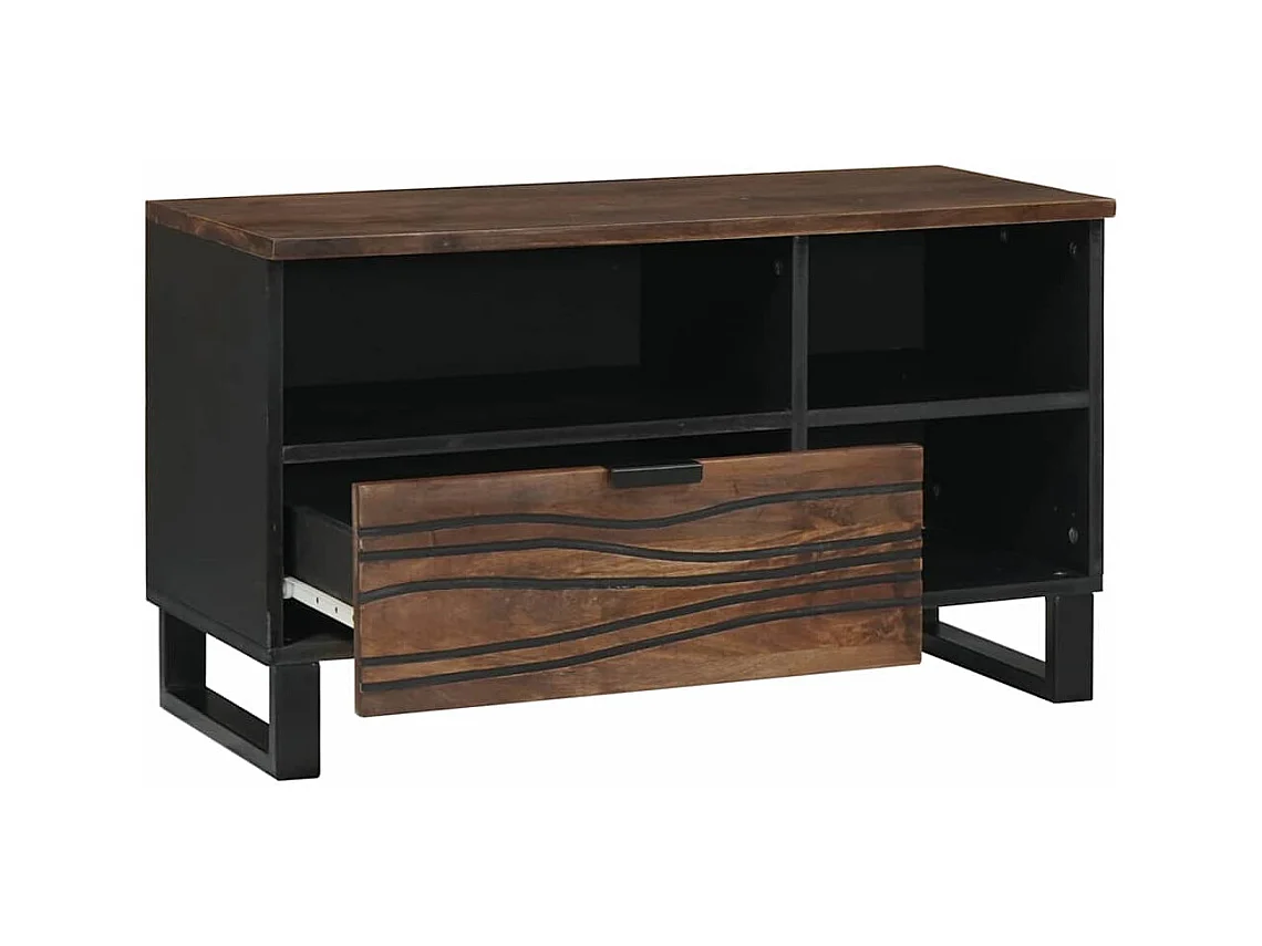 Meuble TV Marron 80 x 33 x 46 cm bois de manguier massif