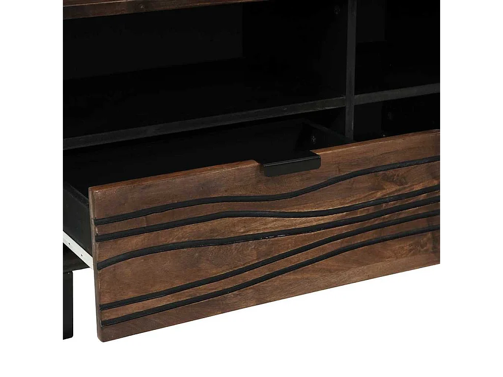 Meuble TV Marron 80 x 33 x 46 cm bois de manguier massif