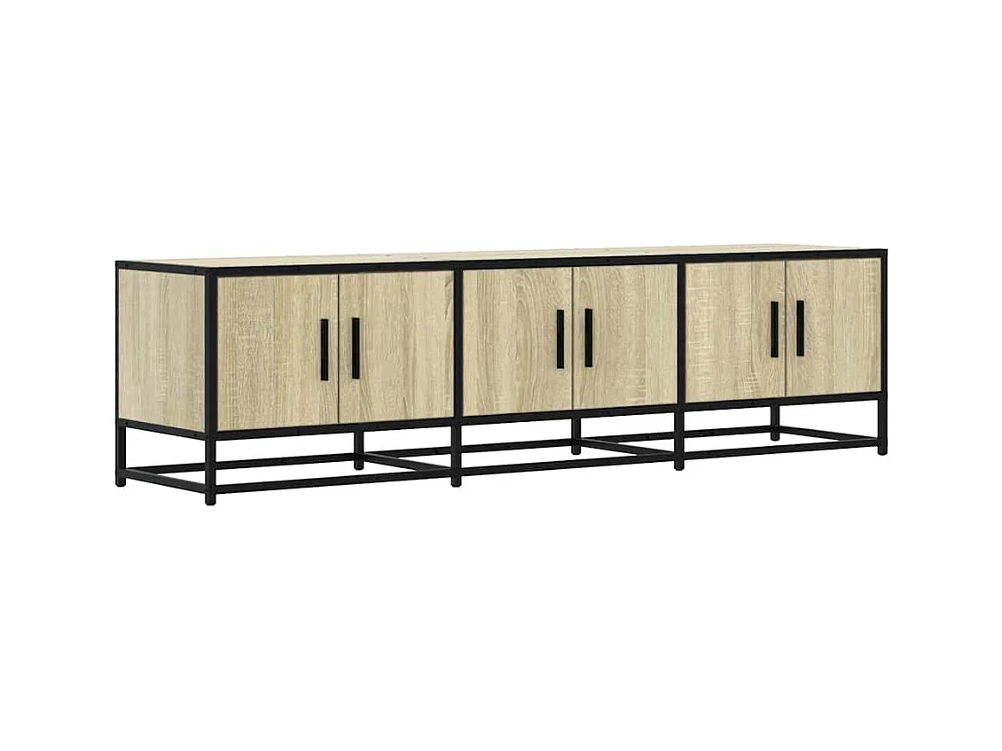 Meuble TV chêne sonoma 150x35x41 cm bois d'ingénierie et métal