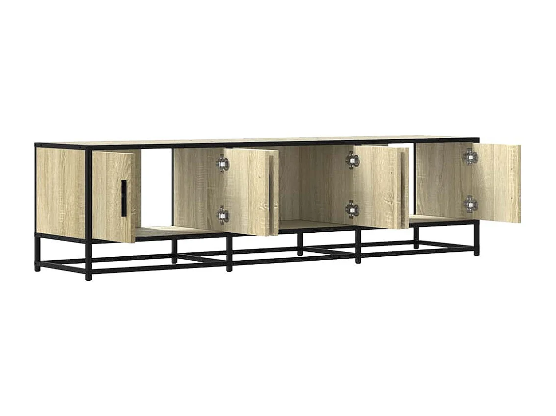 Meuble TV chêne sonoma 150x35x41 cm bois d'ingénierie et métal