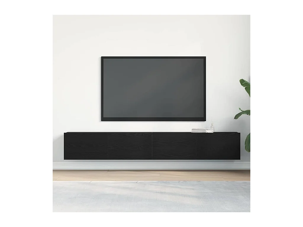 Meuble TV 2 pièces Noir 100 x 30 x 30 cm Bois d'ingénierie