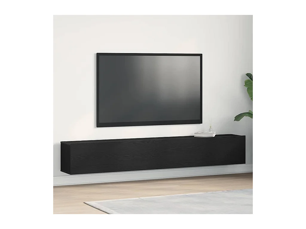 TV Kast 2 pcs Zwart 100 x 30 x 30 cm Bewerkt hout