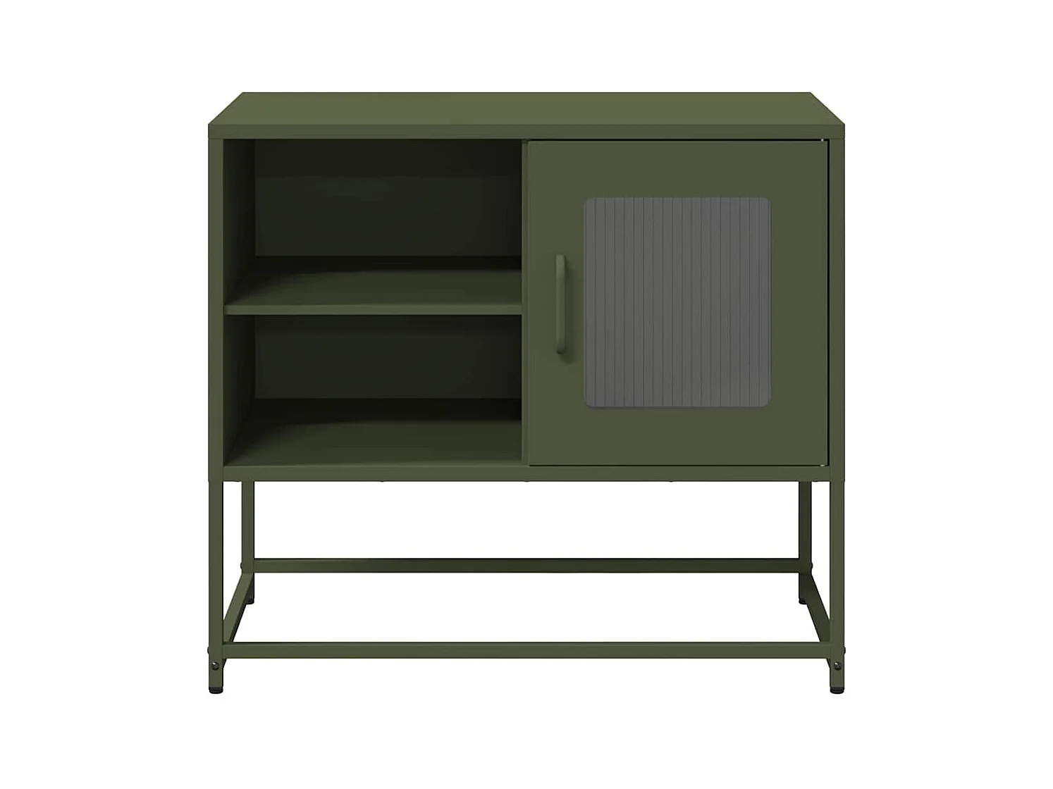 Mueble para TV de acero verde oliva 68x39x60,5 cm