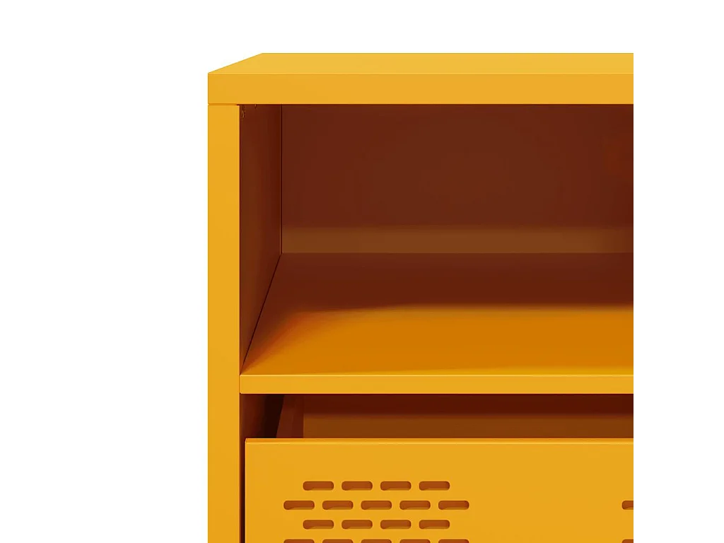 Meuble TV jaune moutarde 101,5x39x43,5 cm acier laminé à froid