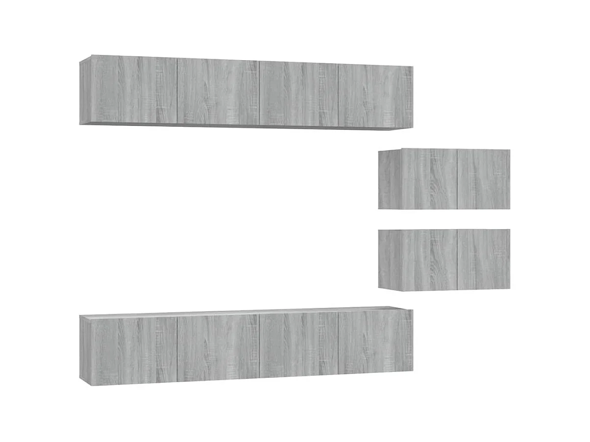 Ensemble de meubles TV 6 pièces Sonoma gris Bois d'ingénierie