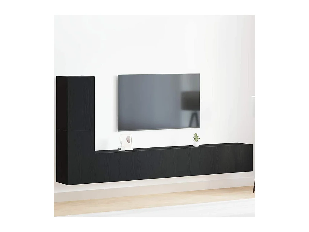 Ensemble meuble TV 3 pièces Chêne noir 100 x 30 x 30 cm