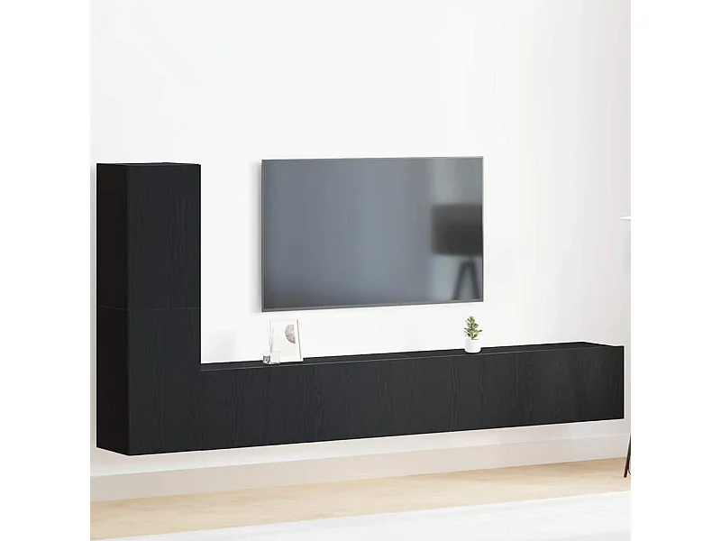 Ensemble meuble TV 3 pièces Chêne noir 100 x 30 x 30 cm