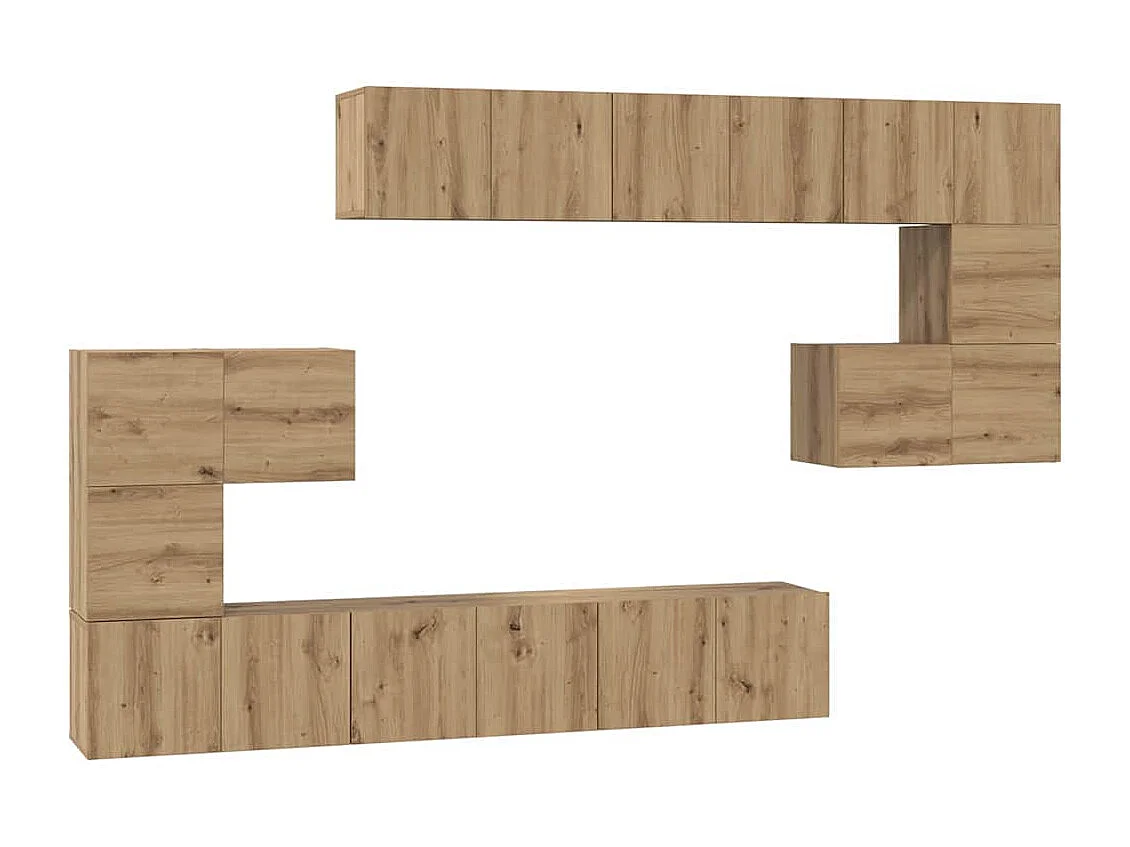 Ensemble meuble TV 10 pièces chêne artisanal 60 x 30 x 30 cm