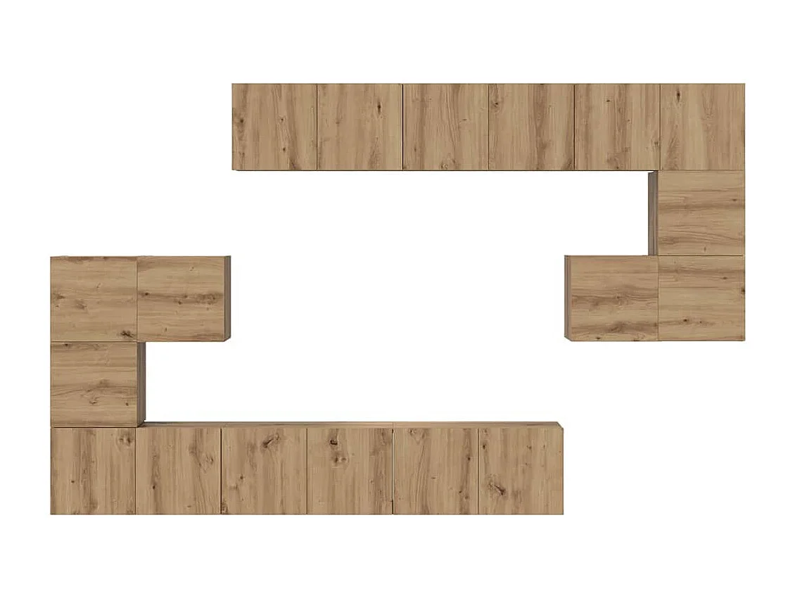 Ensemble meuble TV 10 pièces chêne artisanal 60 x 30 x 30 cm