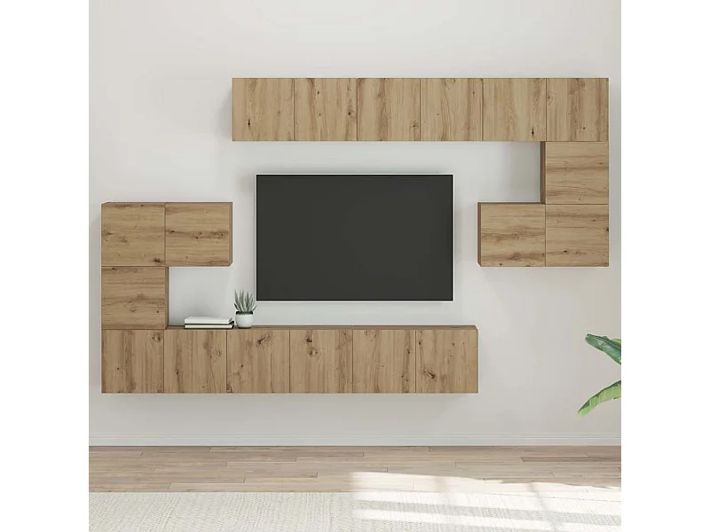 Ensemble meuble TV 10 pièces chêne artisanal 60 x 30 x 30 cm