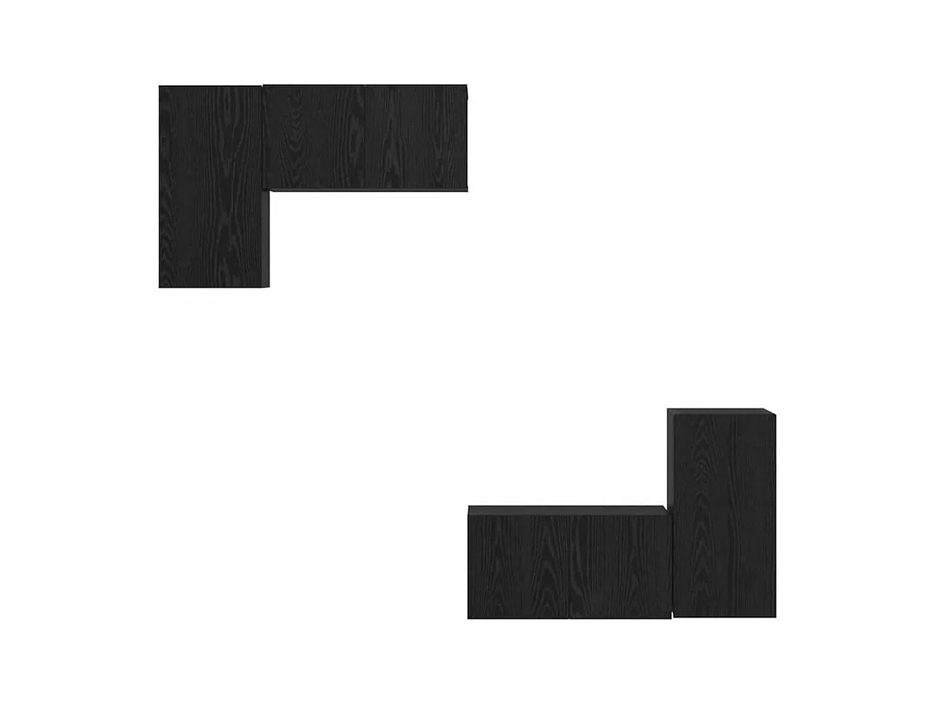 Ensemble meuble TV 4 pièces Chêne noir 60 x 30 x 30 cm