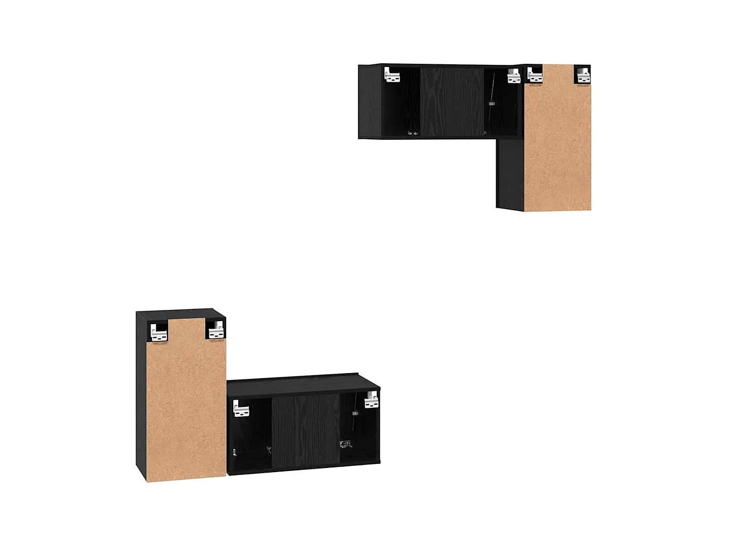 Ensemble meuble TV 4 pièces Chêne noir 60 x 30 x 30 cm