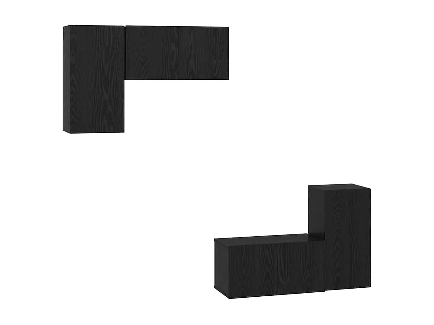 Ensemble meuble TV 4 pièces Chêne noir 60 x 30 x 30 cm