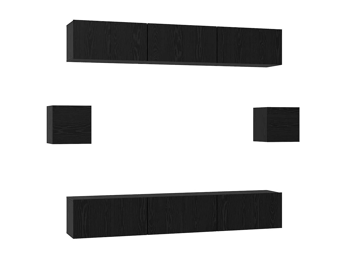 Conjunto de mueble de TV 8 pcs Roble negro 60 x 30 x 30 cm