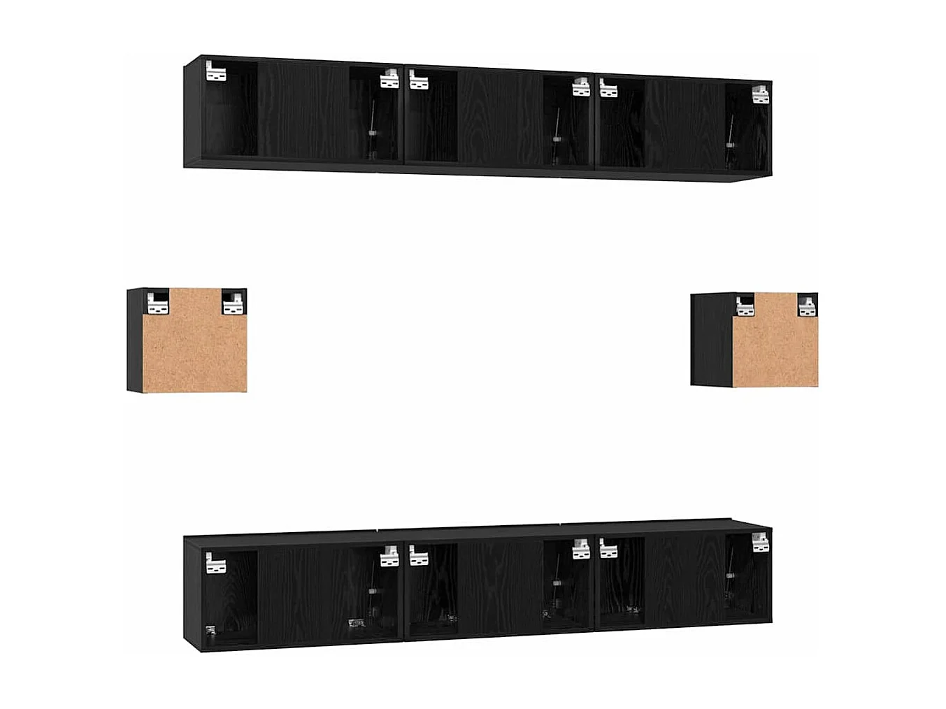 Conjunto de mueble de TV 8 pcs Roble negro 60 x 30 x 30 cm