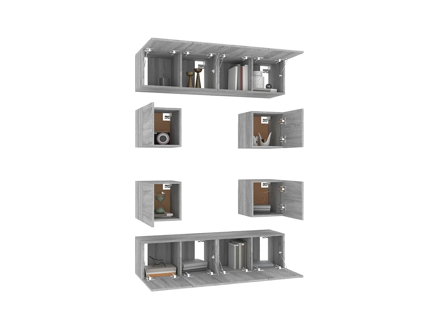 Ensemble de meubles TV 8 pièces Sonoma gris Bois d'ingénierie