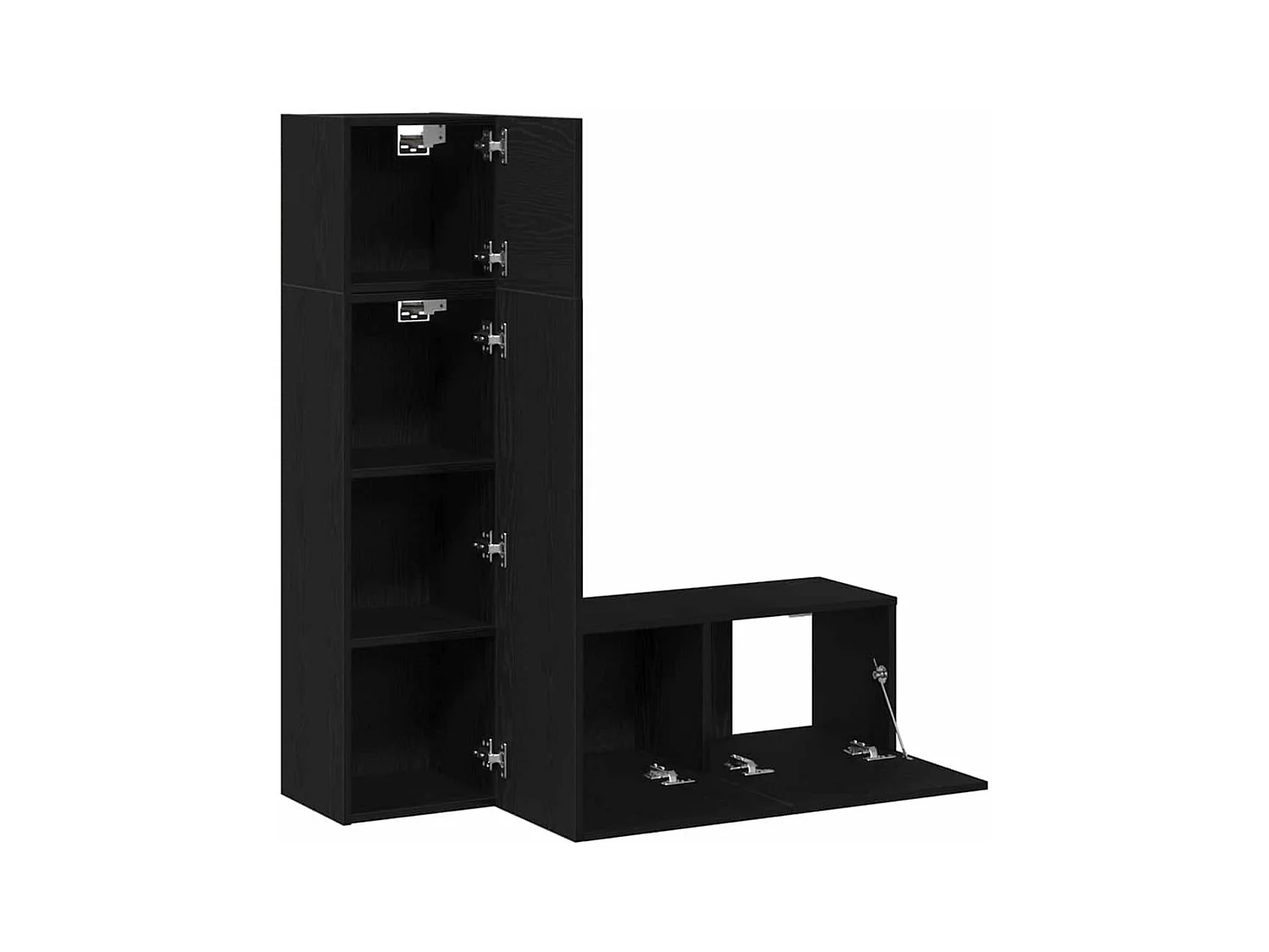 Ensemble meuble TV 3 pièces Chêne noir 130.5 x 30 x 140 cm