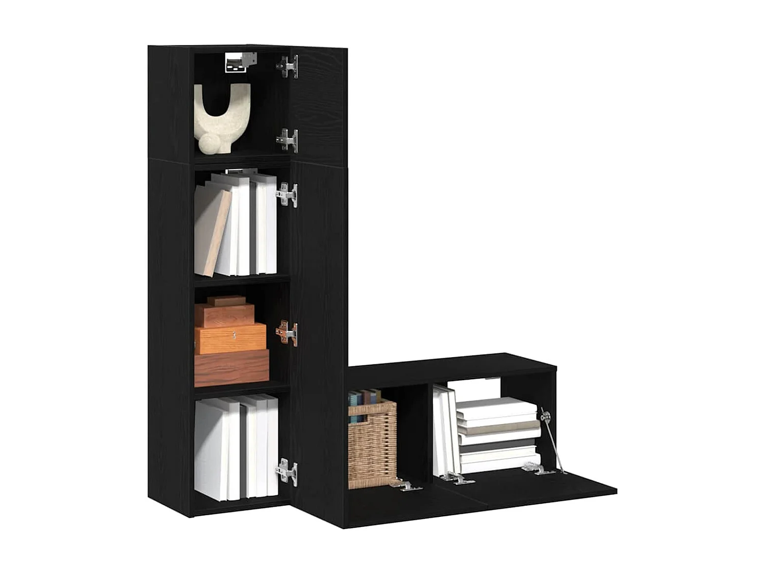 Ensemble meuble TV 3 pièces Chêne noir 130.5 x 30 x 140 cm