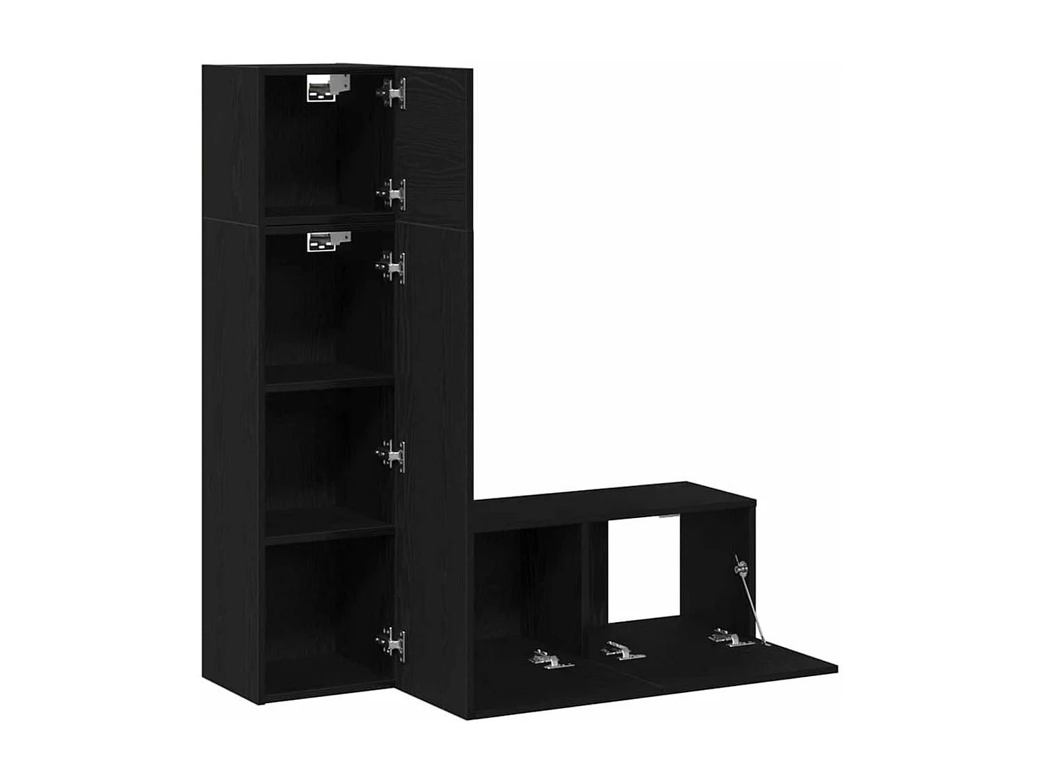 Ensemble meuble TV 3 pièces Chêne noir 130.5 x 30 x 140 cm