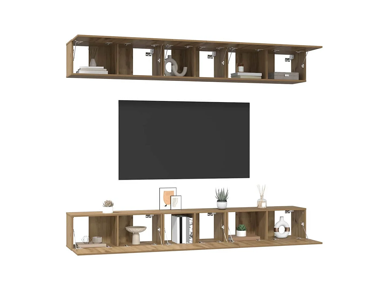 Ensemble meuble TV 6 pièces chêne artisanal 80 x 30 x 30 cm