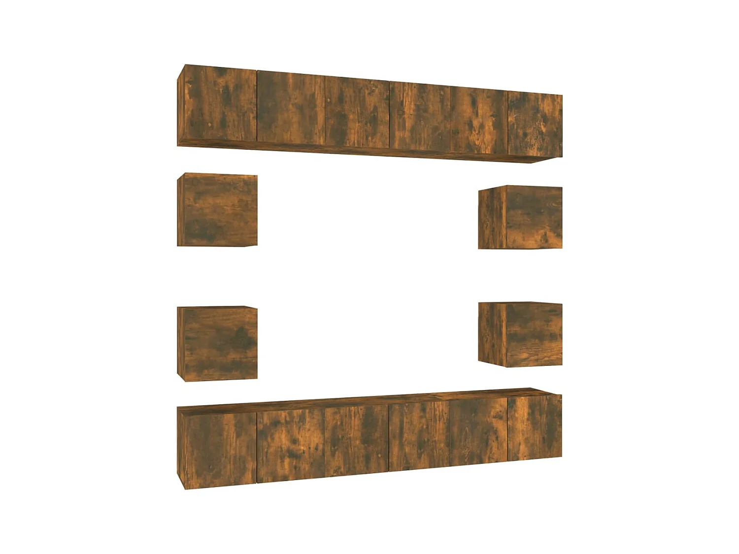 Ensemble de meubles TV 10 pièces Chêne fumé Bois d'ingénierie