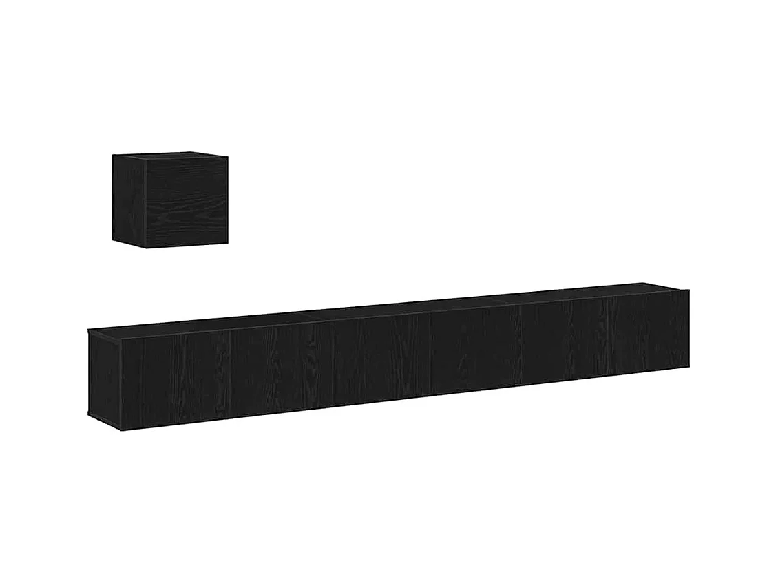 Ensemble meuble TV 4 pièces Chêne noir 80 x 30 x 30 cm