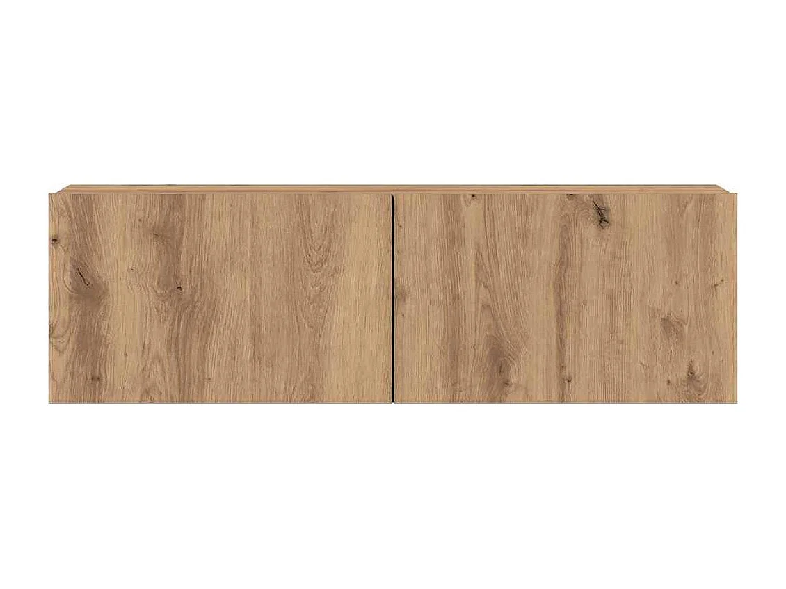 Ensemble de meuble TV mural 7 pièces chêne artisanal