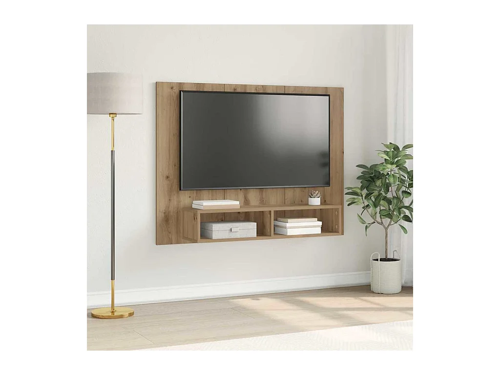 Wand TV Kast artisanaal eikenkleurig 120 x 23.5 x 90 cm