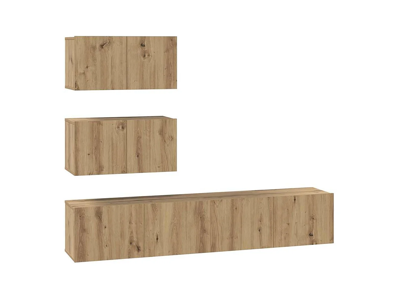 Ensemble meuble TV 4 pièces chêne artisanal 80 x 30 x 30 cm