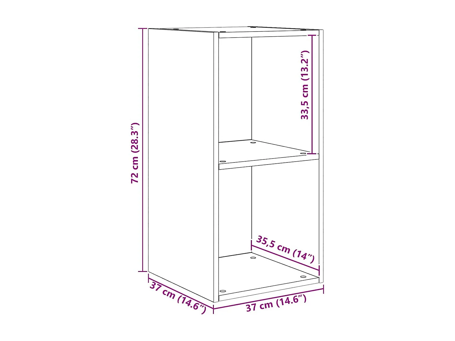 Ensemble meuble TV 4 pièces chêne artisanal 37 x 37 x 142.5 cm