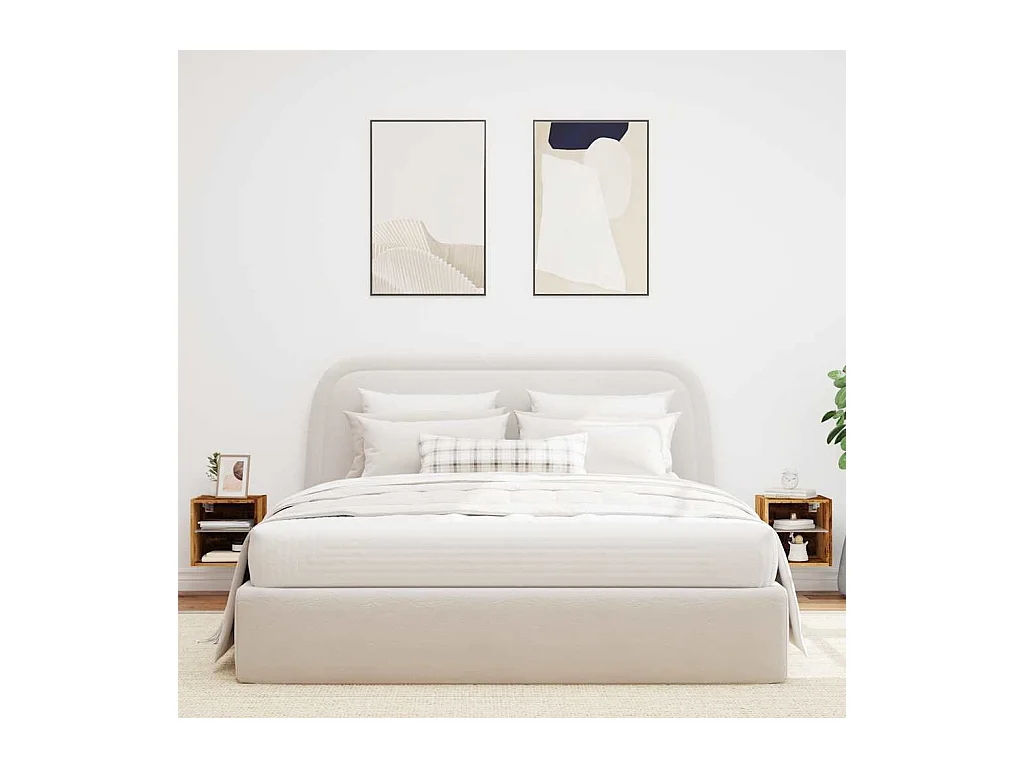 Meubles TV muraux et lumières LED 2pièces vieux bois 30x28,5x30cm