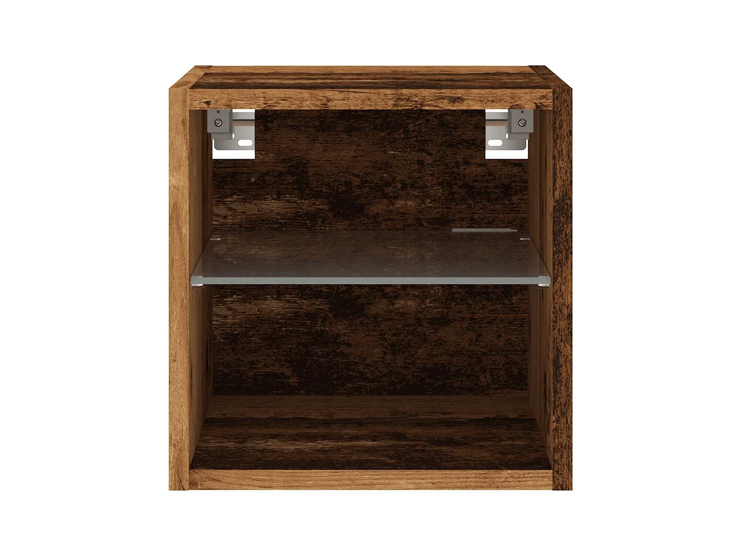 Meubles TV muraux et lumières LED 2pièces vieux bois 30x28,5x30cm