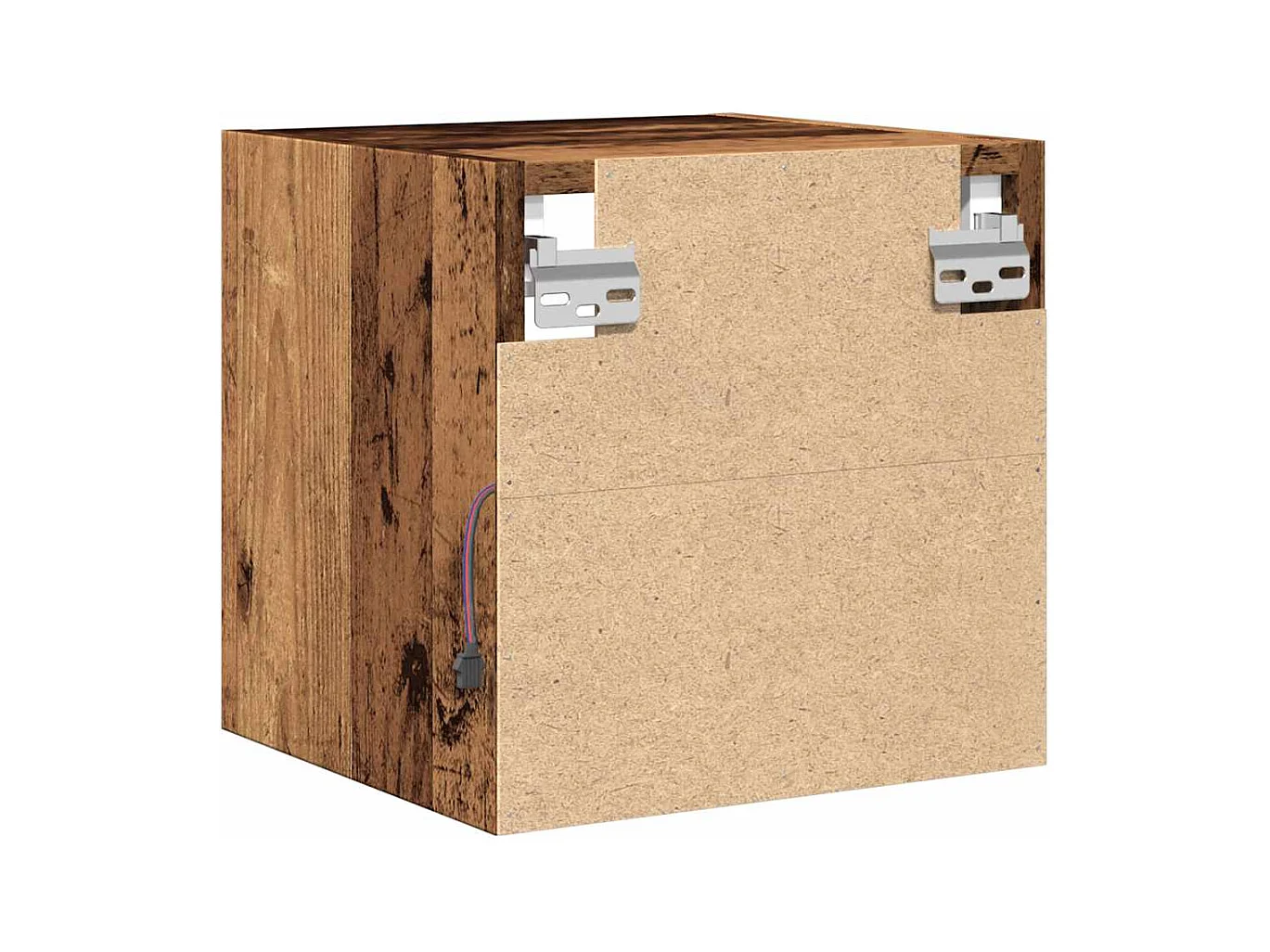 Meubles TV muraux et lumières LED 2pièces vieux bois 30x28,5x30cm