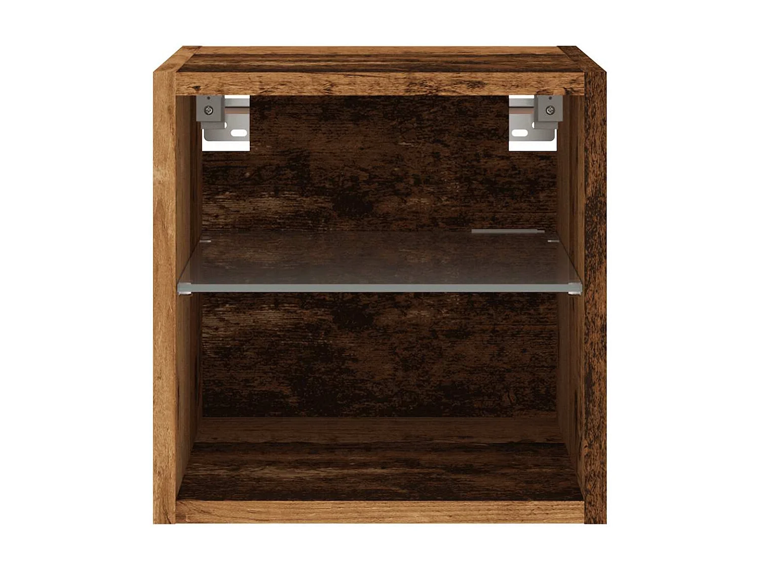 Meubles TV muraux et lumières LED 2pièces vieux bois 30x28,5x30cm